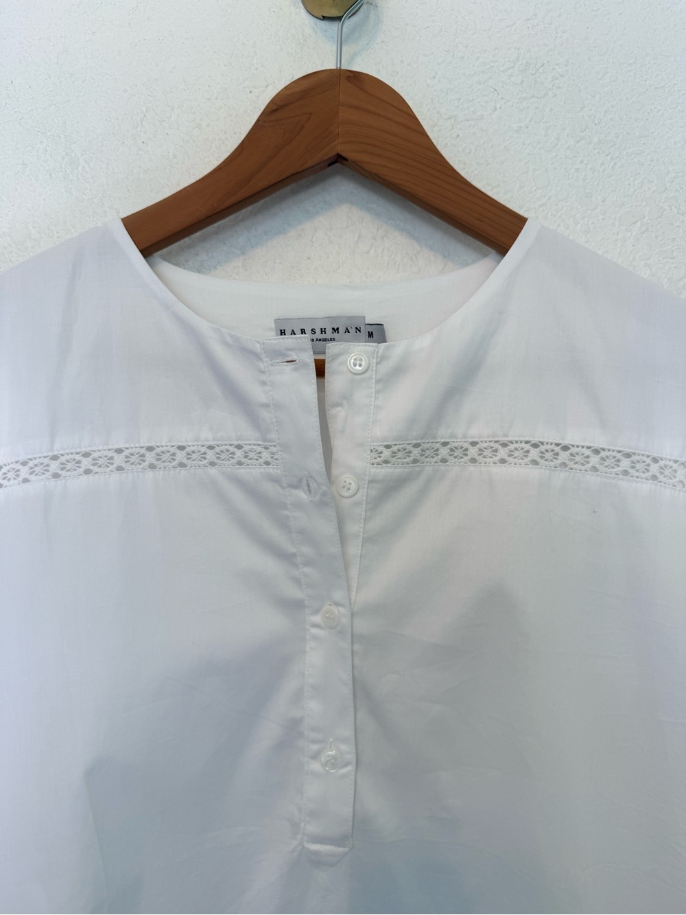 Perfect like new Harshman Boxy tunic Popover white 100% cotton Shirt medium - Picture 11 of 12